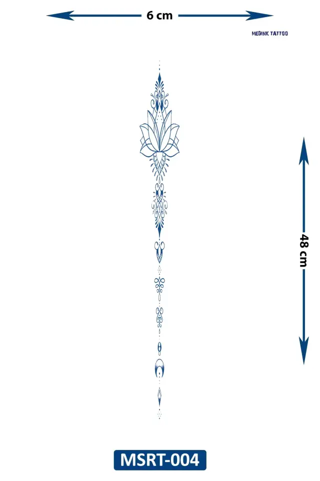 Lotus Chandelier – Geçici Sırt ve Omurga Dövmesi